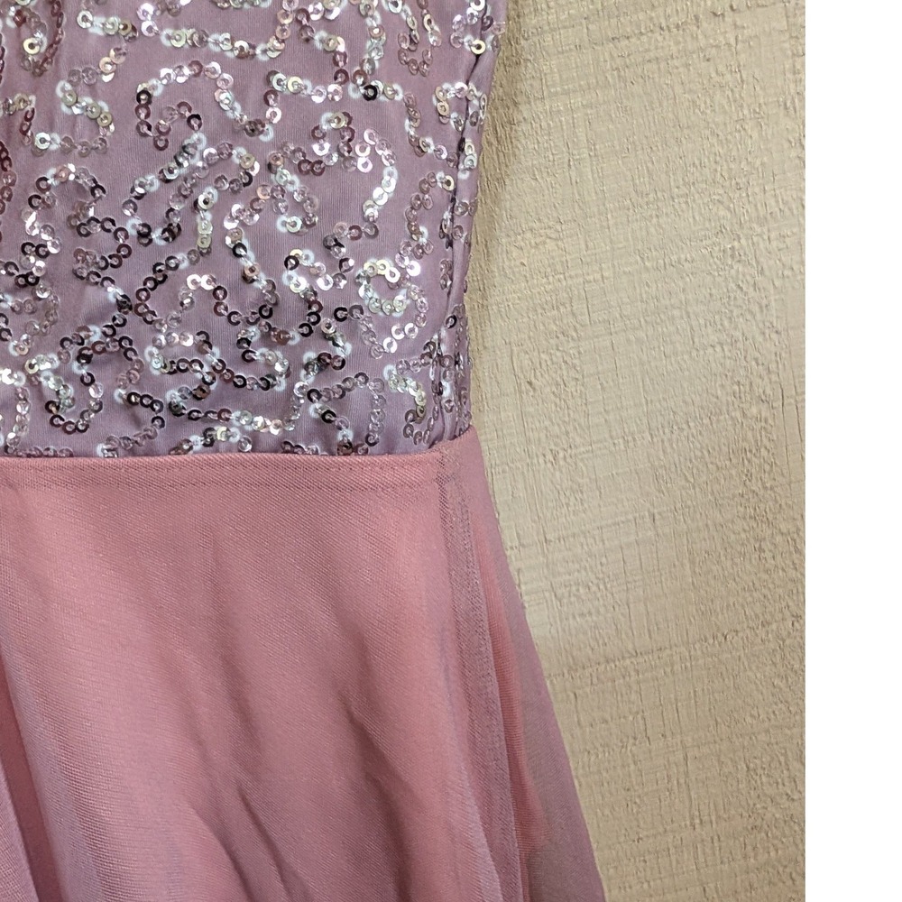 Weissman Pink Sequin Lyrical Dance Costume Ombre Mesh Open Back Large Adult - Picture 10 of 13